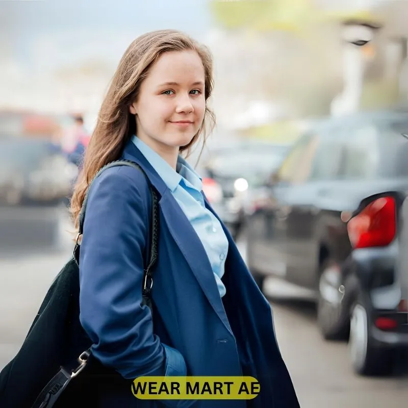 A girl wearing a uniform blazer