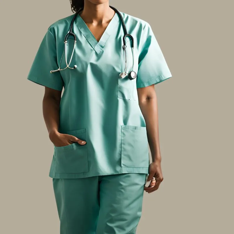 Comfortable seafoam green scrubs designed for healthcare workers