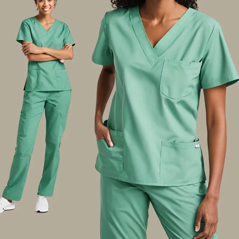 Light green scrubs with a minimalist design for medical professionals