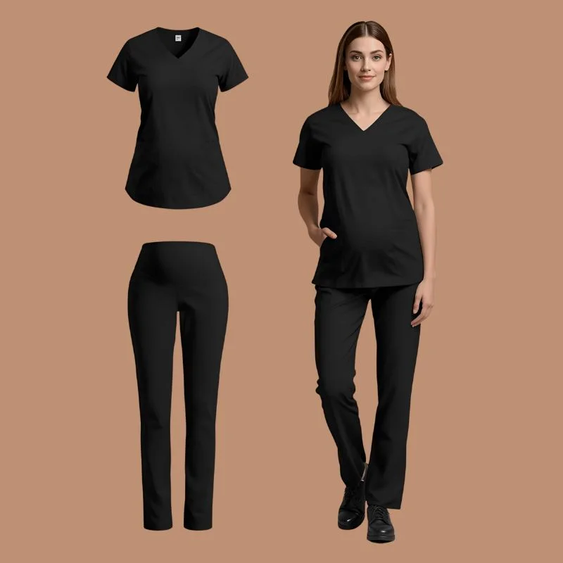 black maternity scrubs