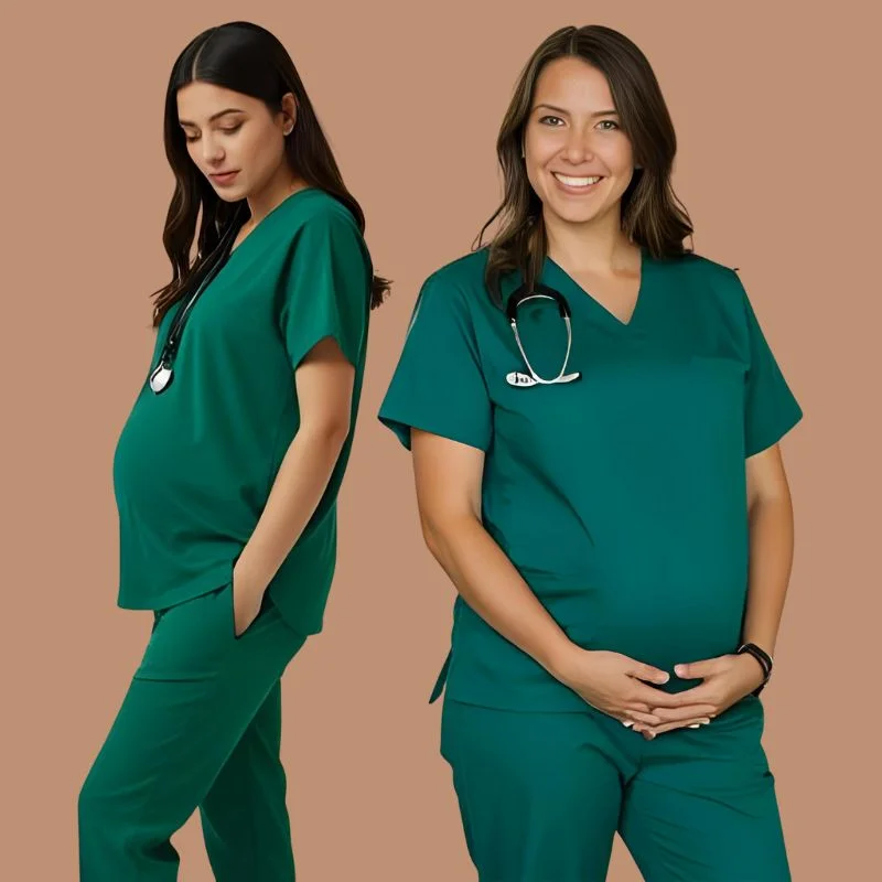 Maternity Scrubs Hunter Green