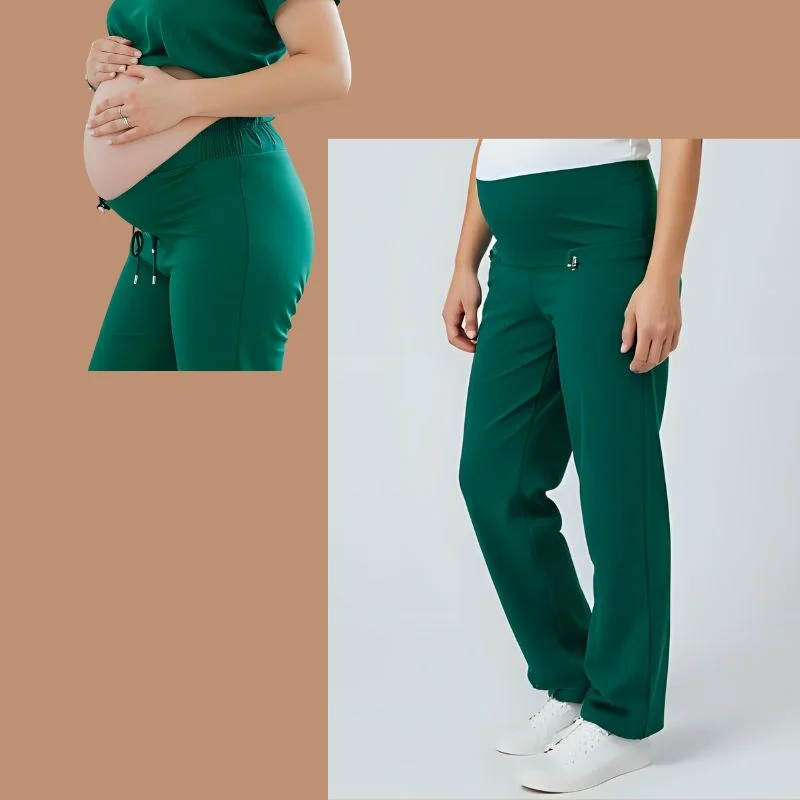 Hunter Green Maternity Scrub Pants
