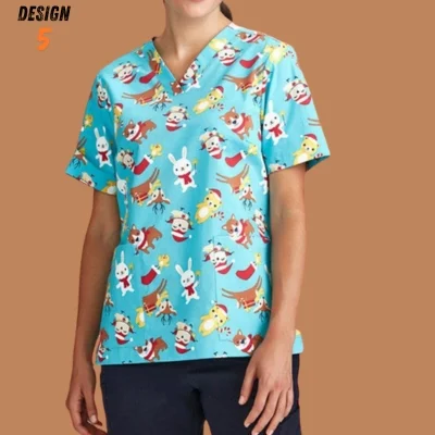women christmas scrub top (5)