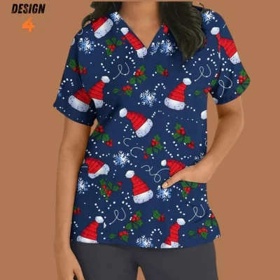 women christmas scrub top (6)