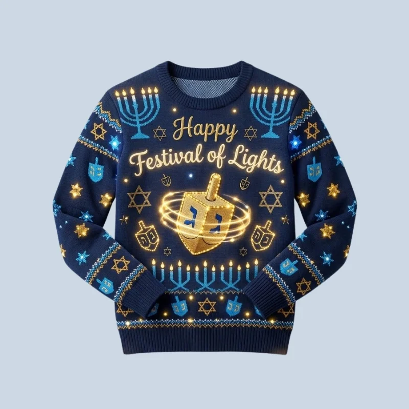 Hnaukkah lighup sweater