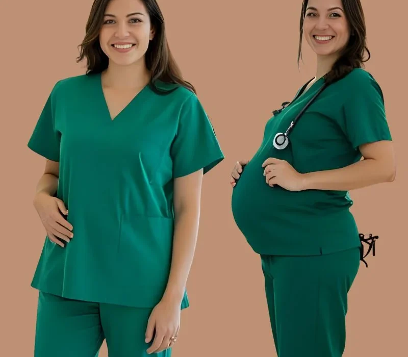 Maternity Hunter Green Scrubs (1) Hunter Green Maternity Scrubs